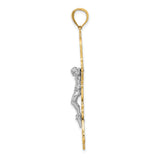 Crucifix Charm Pendant in Real 14k Multi-Tone Gold
