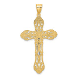 Crucifix Charm Pendant in Real 14k Multi-Tone Gold