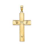 Satin Finish Crucifix Charm Pendant in Real 14k Yellow Gold