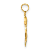 14k Two-Tone Gold Pendant with Boy Riding Bicycle, Sentimental Youth Charm
