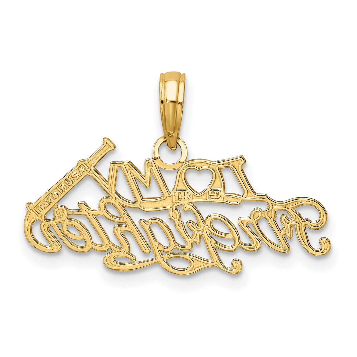 14k Yellow Gold Firefighter Pendant with Heart, Axe, and Fire Helmet Design