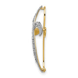 Diamond-Cut Twisted Cross Charm Pendant in Real 14k Multi-Tone Gold