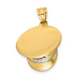 14k Multi-Tone Gold Military Hat Pendant, Detailed Service Cap Design, Patriotic Theme for Men