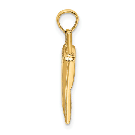 14k Multi-Tone Gold Cell Phone Pendant, Retro Rhodium Finish, Vintage Tech Style Charm