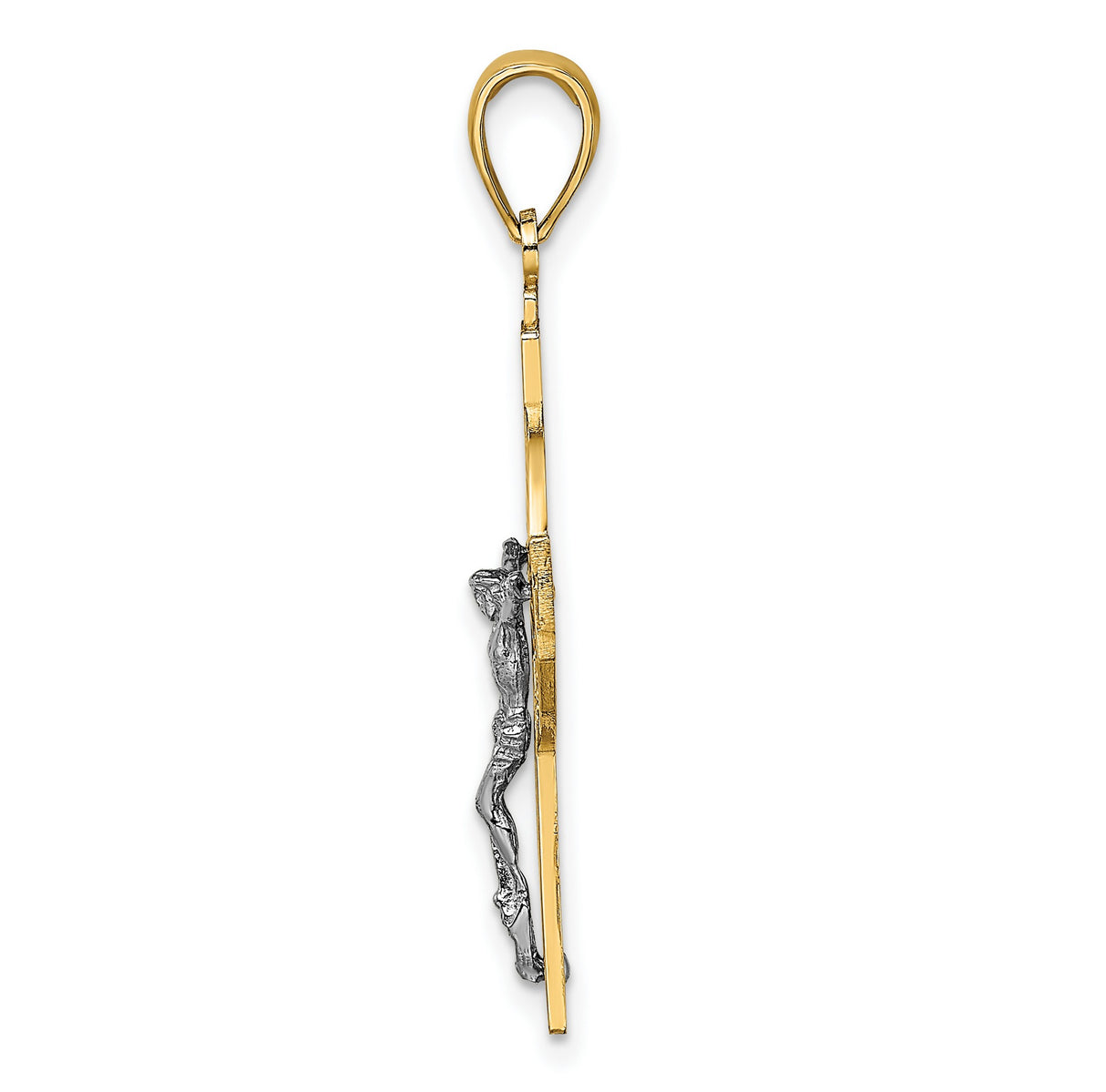 Celtic Crucifix Eternity Circle Charm Pendant in Real 14k Multi-Tone Gold