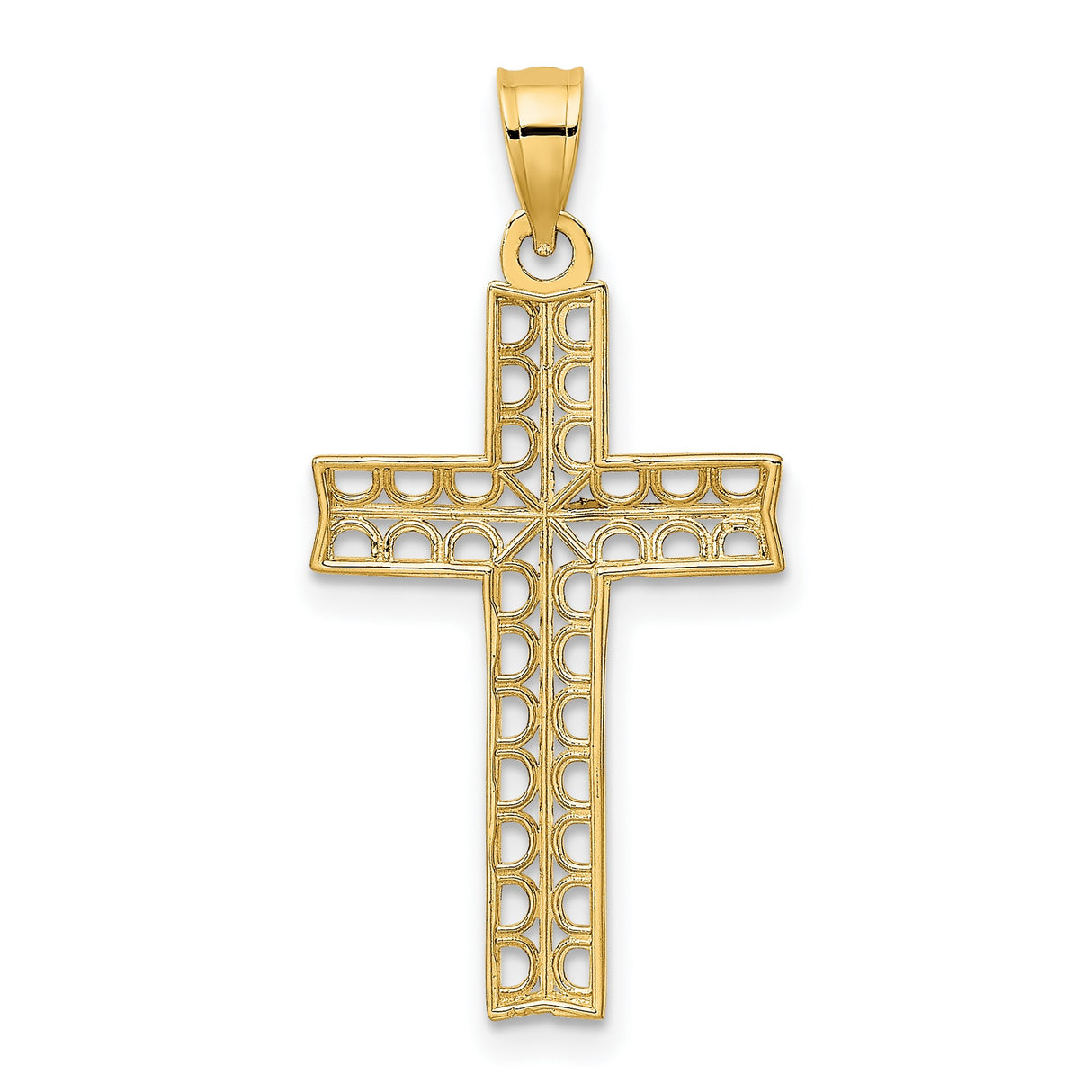 Cross Charm Pendant in Real 14k Multi-Tone Gold