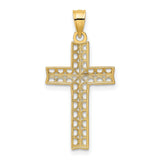 Cross Charm Pendant in Real 14k Multi-Tone Gold