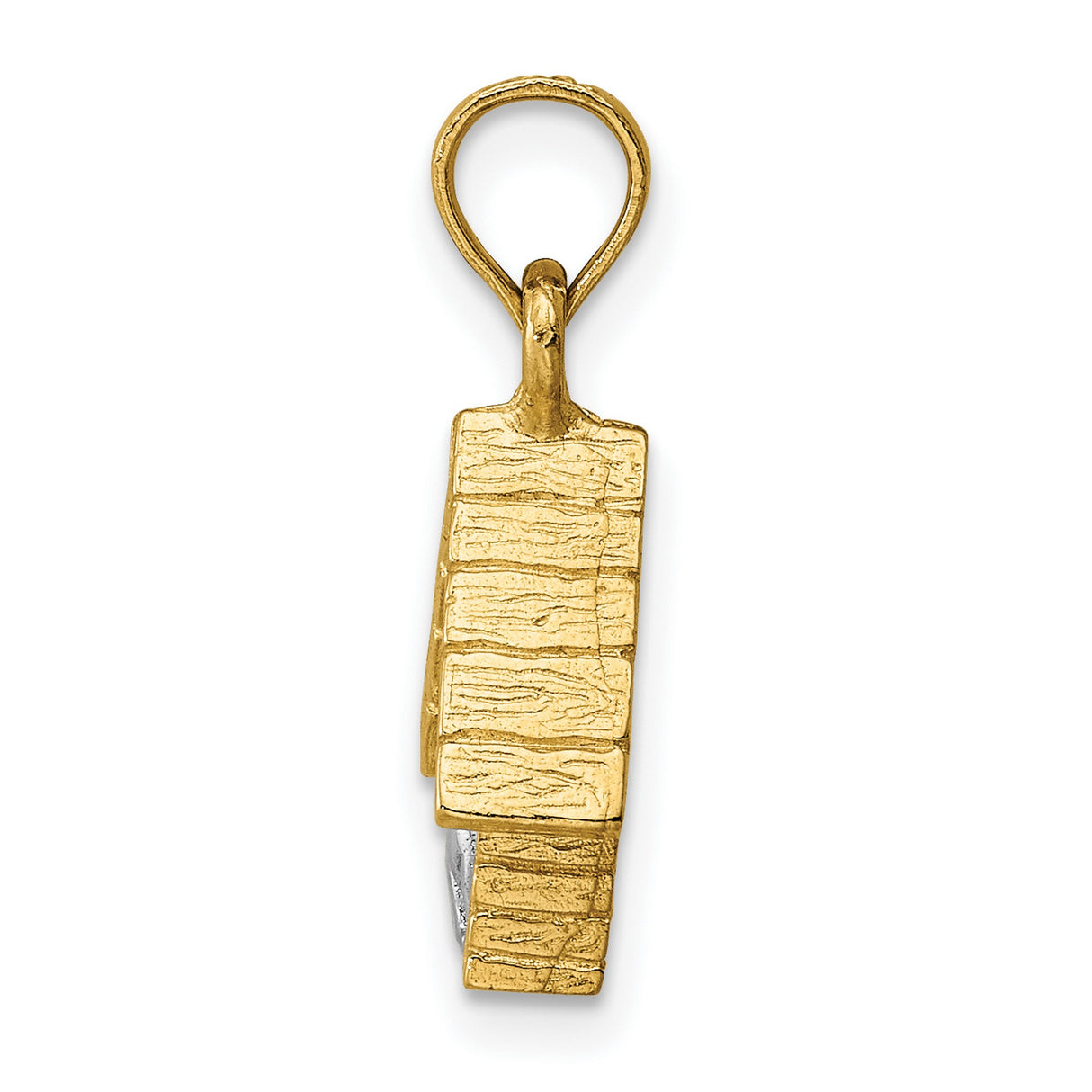 14k Two-Tone Gold Doghouse Pendant with Dog Inside, Pet Lover Charm