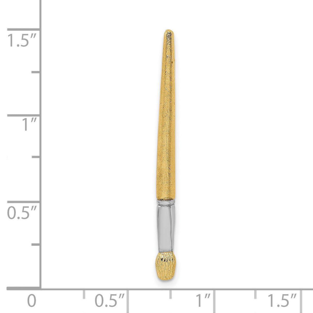 14k Multi-Tone Gold Paintbrush Pendant with Rhodium Accent, Artistic Design for Art Lovers