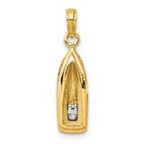 14k Multi-Tone Gold Sailboat Pendant, Nautical Marine Charm for Sailing Lovers