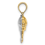 14k Multi-Tone Gold Dolphin Pendant, Sleek Ocean Theme Marine Life Charm for Women or Teens