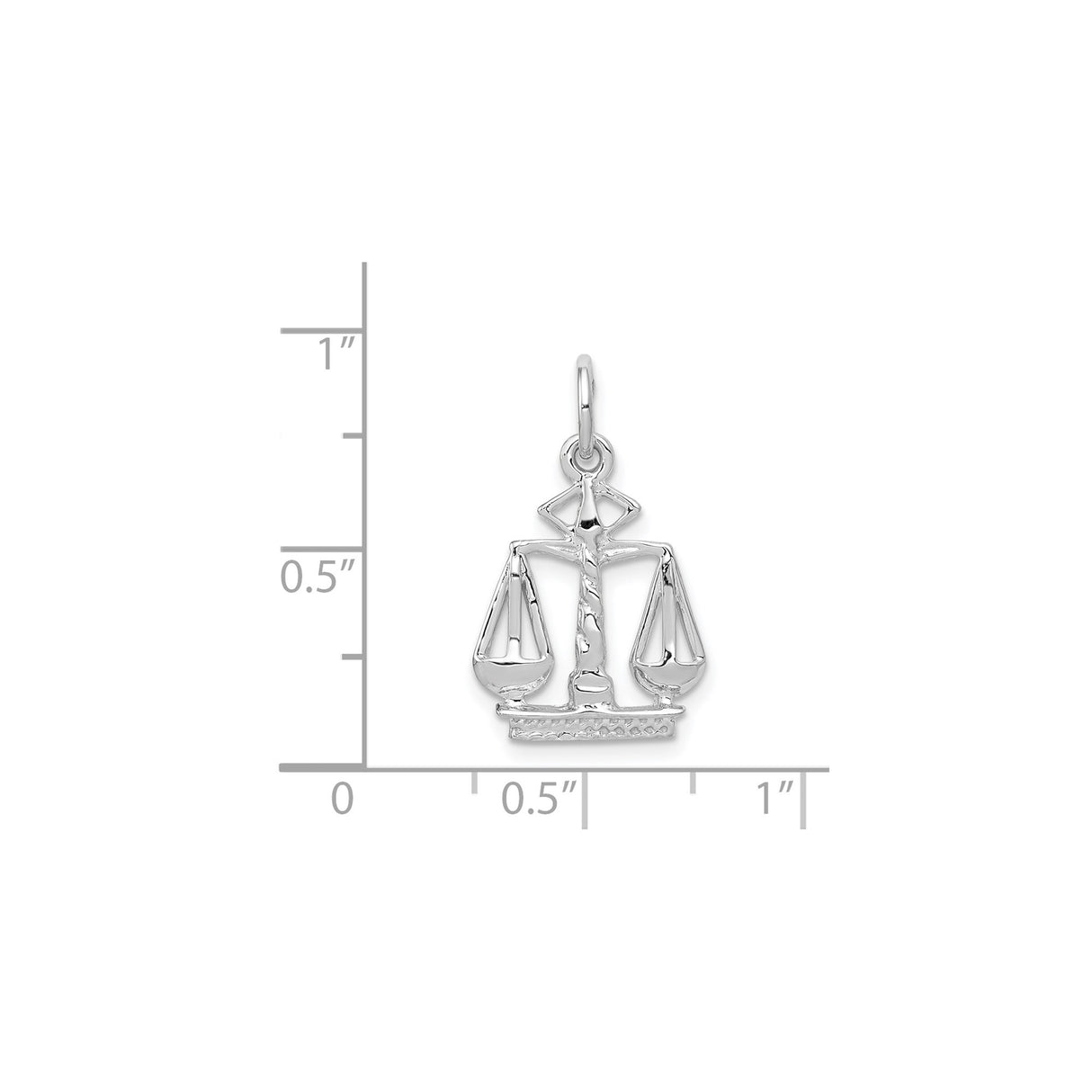14k White Gold Libra Zodiac Pendant with Scales of Justice Symbol