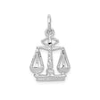 14k White Gold Libra Zodiac Pendant with Scales of Justice Symbol