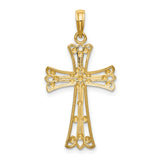 Cross Charm Pendant in Real 14k Multi-Tone Gold