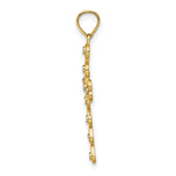 Heart Cross Charm Pendant in Real 14k Multi-Tone Gold