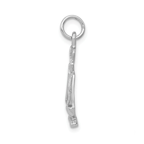 14k White Gold Scales of Justice Pendant, Balance Symbol Charm, Law Theme Jewelry