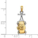 14k Two-Tone Gold Boxing Glove Pendant with Speed Bag and Bar Detail