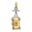 14k Two-Tone Gold Boxing Glove Pendant with Speed Bag and Bar Detail