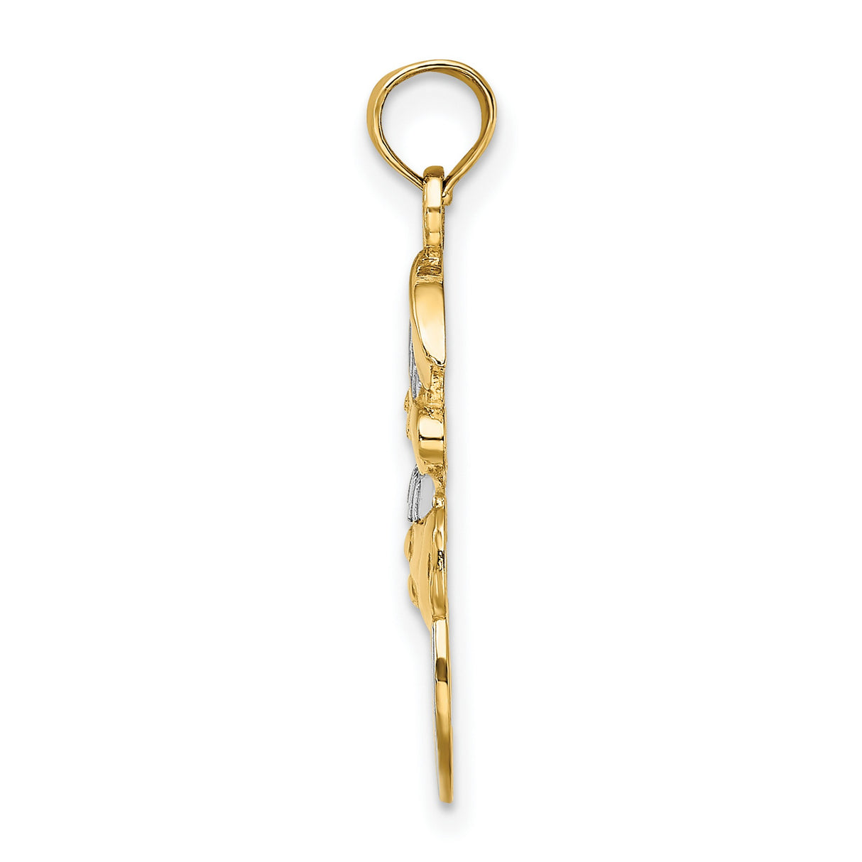 14k Multi-Tone Gold Snowman Joy Pendant with Scarf and Top Hat, Festive Christmas Charm