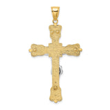 INRI Crucifix Charm Pendant in Real 14k Multi-Tone Gold