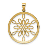 14k Two-Tone Gold Mandala Pendant with Floral Openwork Design for Women