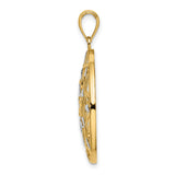 14k Multi-Tone Gold Mandala Pendant with Layered Geometric Openwork Design for Women