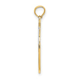 14k Yellow Gold and Rhodium Crescent Moon and Stars Pendant, Inspirational Celestial Charm for Women