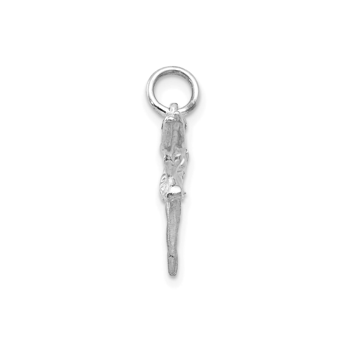 14k White Gold Ballerina Pendant in Mid-Leap Pose, 3D Dance Charm for Women