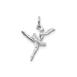 14k White Gold Ballerina Pendant in Mid-Leap Pose, 3D Dance Charm for Women