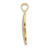 14k Multi-Tone Gold Starfish Pendant with Textured Nautical Ocean Design for Women