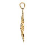 14k Multi-Tone Gold Starfish Pendant with Openwork Filigree Design, Nautical Coastal Style