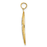 Beaded Filigree Cross Charm Pendant in Real 14k Multi-Tone Gold