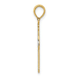Cross Charm Pendant in Real 14k Multi-Tone Gold