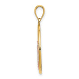 14k Two-Tone Gold Scallop Shell Pendant, Camino de Santiago Religious Charm for Women