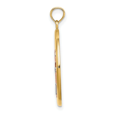 14k Two-Tone Gold Anchor Pendant, Nautical Symbol of Hope, Faith, and Stability