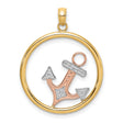 14k Two-Tone Gold Anchor Pendant, Nautical Symbol of Hope, Faith, and Stability