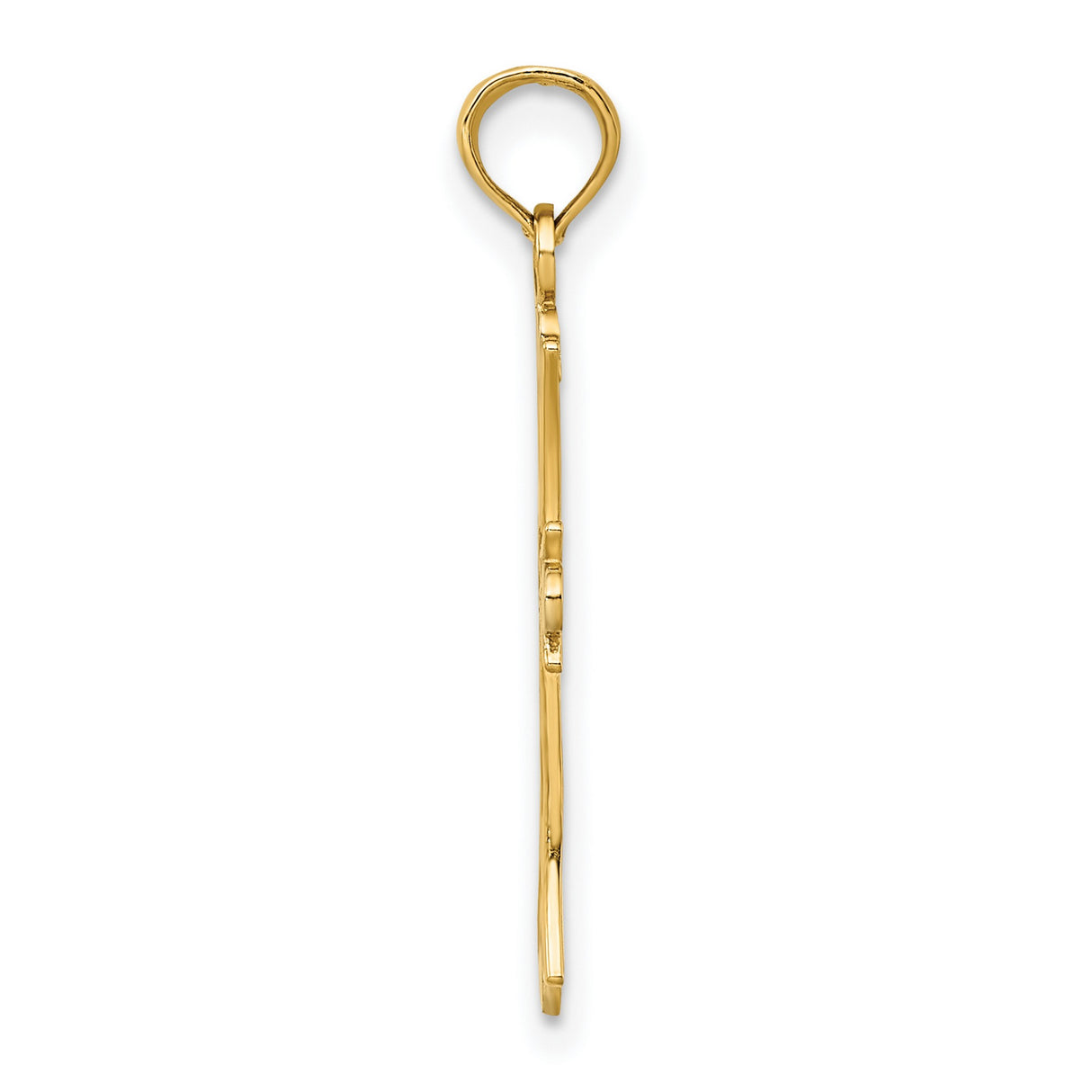 14k Multi-Tone Gold Cross Pendant, Polished Duotone Religious Charm for Men and Women