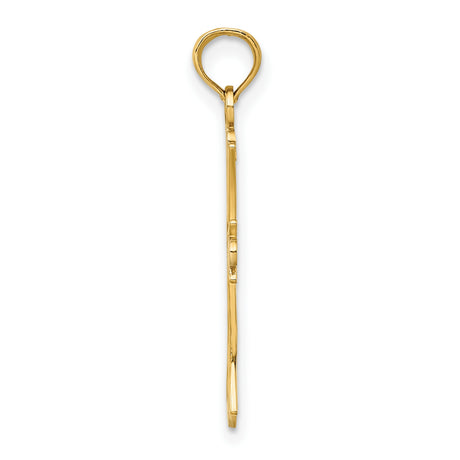 14k Multi-Tone Gold Cross Pendant, Polished Duotone Religious Charm for Men and Women