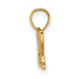 14k Multi-Tone Gold Butterfly Pendant, Openwork Design, Textured Edges, Christian Symbolism