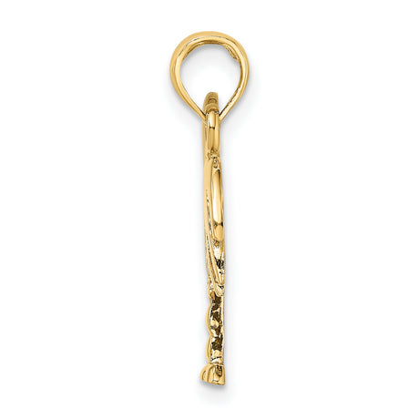 14k Multi-Tone Gold South Carolina Pendant with Crescent Moon and Palm Tree Design