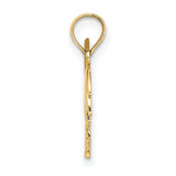 14k Multi-Tone Gold Palm Tree and Moon Pendant with Rhodium Accents, South Carolina Charm