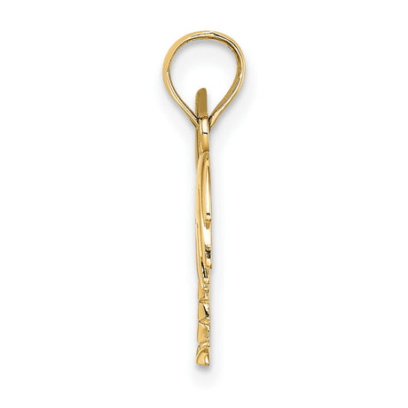 14k Multi-Tone Gold Palm Tree and Moon Pendant with Rhodium Accents, South Carolina Charm