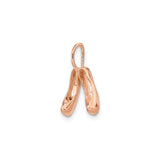 14k Rose Gold Ballet Shoe Pendant with 3D Slippers Charm and Dance Motif