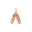 14k Rose Gold Ballet Shoe Pendant with 3D Slippers Charm and Dance Motif