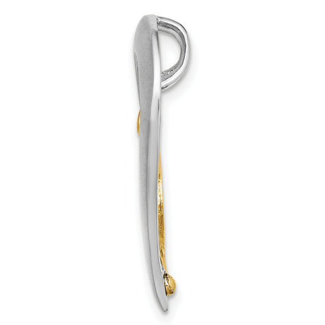 14k Two-Tone Gold Heart Pendant with Open Heart Design for Women