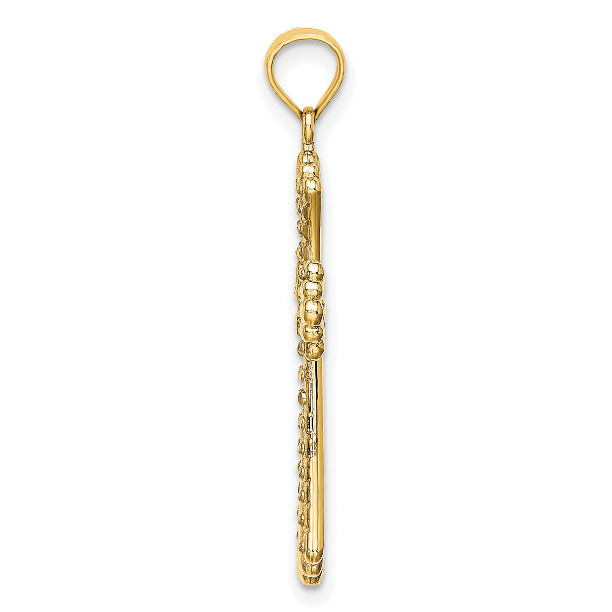 Reversible Cross Charm Pendant in Real 14k Multi-Tone Gold