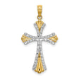 Reversible Cross Charm Pendant in Real 14k Multi-Tone Gold