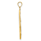 14k Multi-Tone Gold Teardrop Pendant with Openwork Filigree and Floral Motif for Women