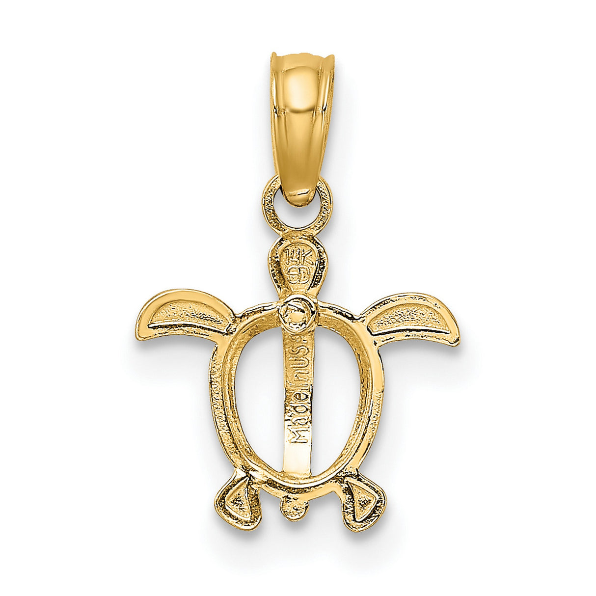 14k Multi-Tone Gold Turtle Pendant, Two-Tone Sea Turtle Design, Ocean Life Theme Jewelry