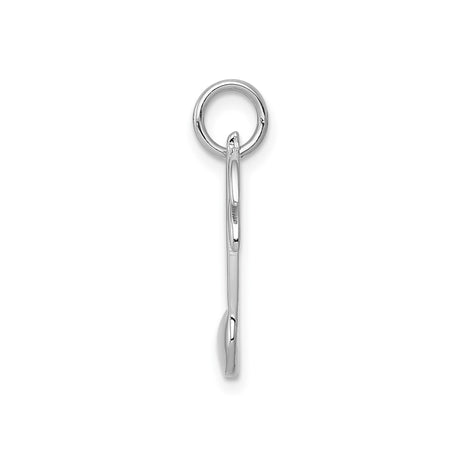 14k White Gold Music Note Charm Pendant, Polished Eighth Note Design for Musicians and Music Lovers